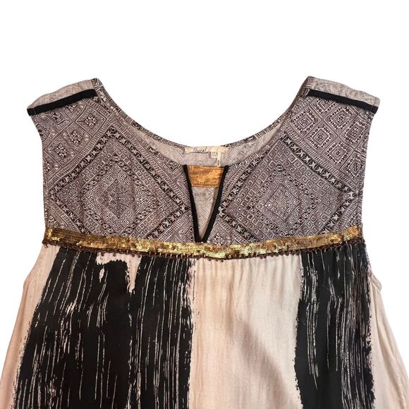 Floreat Anthropologie Blouse Women 6 Western Fringe Aztec Tribal Boho Chic Tunic - Picture 7 of 11